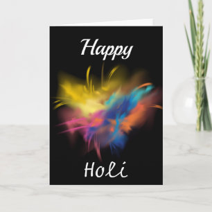 Carte Happy Holi en Arrière - plan noir
