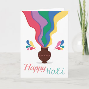 Carte Happy Holi in White Background
