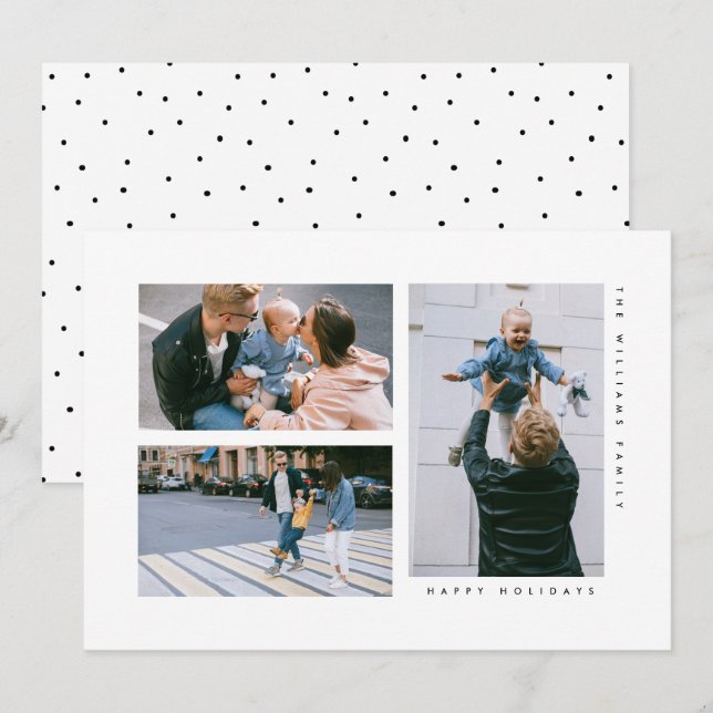 Carte HAPPY HOLIDAYS Add Your Family (Devant / Derrière)