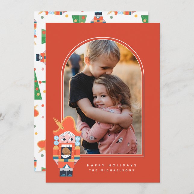 Carte HAPPY HOLIDAYS NUTCRACKER Add Your (Devant / Derrière)