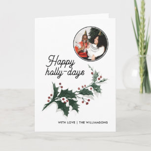Carte Happy Holly Days Family Photo Holiday
