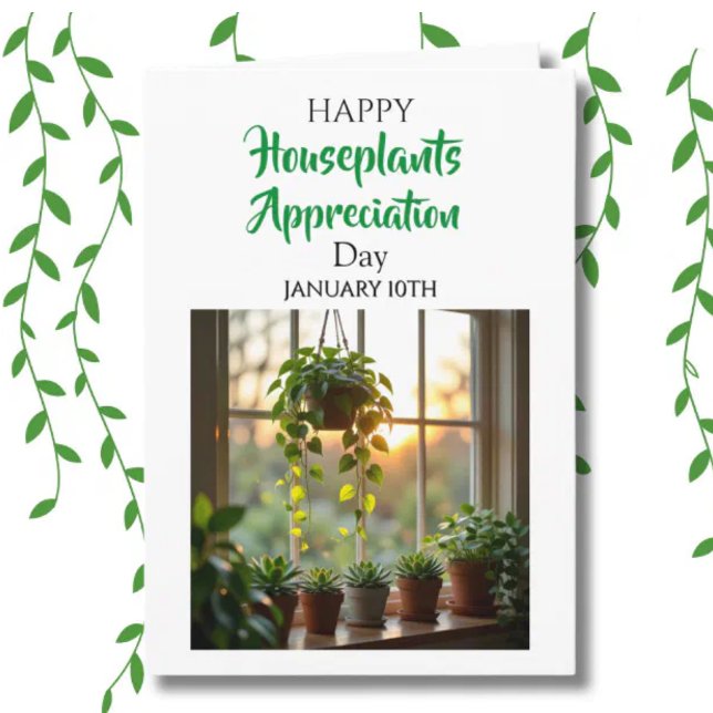 Carte Happy Houseplants Appreciation Day | Jan 10th (Créateur téléchargé)