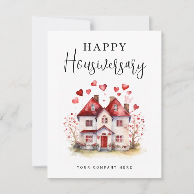Carte Happy Housiversary immobilier personnalisé (Devant)