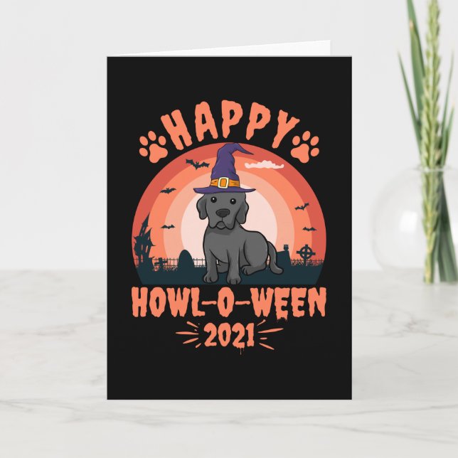 Carte Happy Howl O Ween 2021 Black Lab (Devant)
