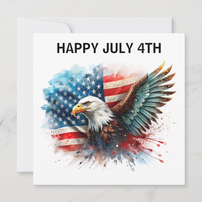 Carte Happy July 4th Eagle (Devant)