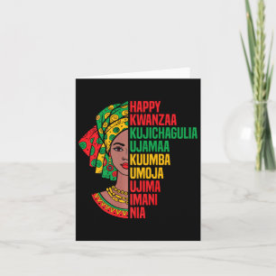 Carte Happy Kwanzaa Sept Principes Gr Headwrap africain
