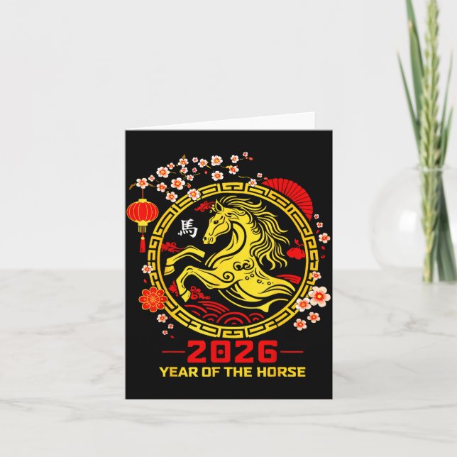Carte Happy Lunar Chinese New Year Of The Horse 2026 Zod (Devant)