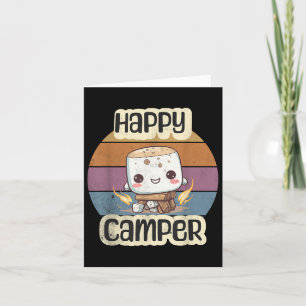 Carte Happy Marshmallow Camper Cute Girls Camp d'enfants