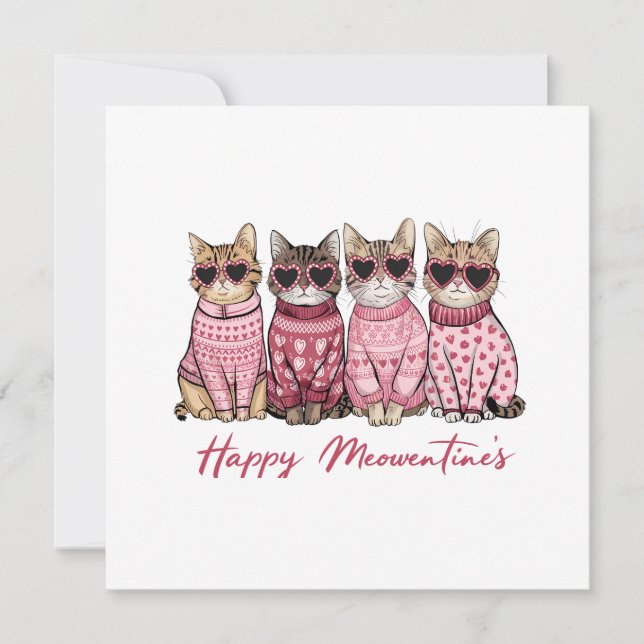 Carte Happy Meowentines Valentines Day Card (Devant)