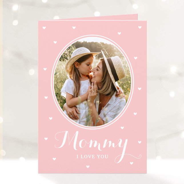 Carte Happy Mother's Day Custom Photos Script Pink Cute (Créateur téléchargé)