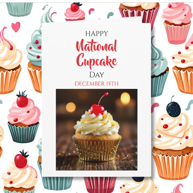 Carte Happy National Cupcake Day | December 15th (Créateur téléchargé)
