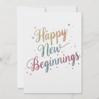 Carte Happy new year holiday elegant Flat Card