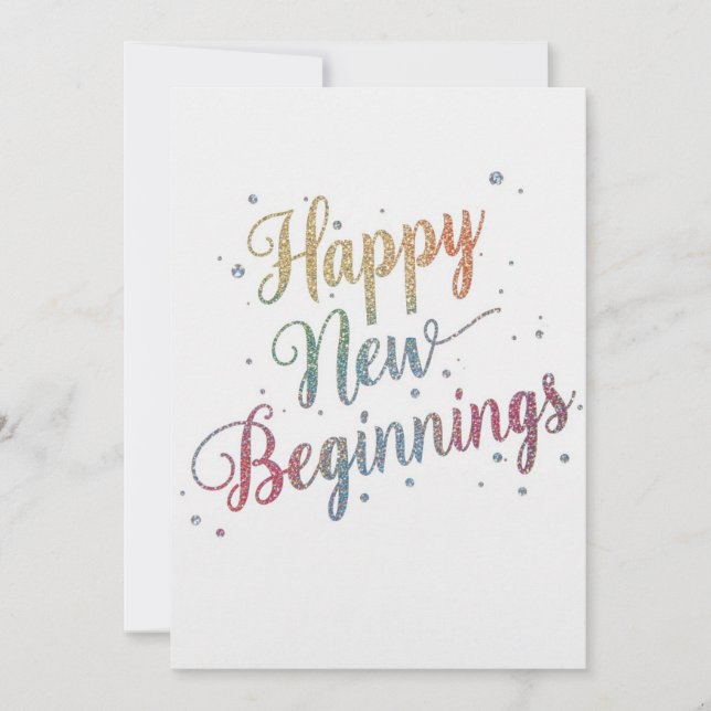 Carte Happy new year holiday elegant Flat Card (Devant)