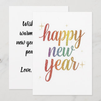 Carte Happy new year holiday elegant Flat Card