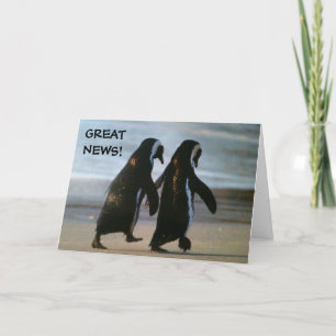 CARTE HAPPY PENQUINS = FÉLICITATIONS POUR VOTRE ADOPTION