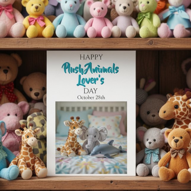 Carte Happy Plush Animals Day | October 28th (Créateur téléchargé)