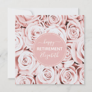Carte Happy Retirement blush rose roses nom
