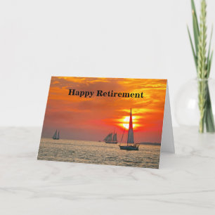 Carte Happy Retirement, Sailboats, Florida, Sunset