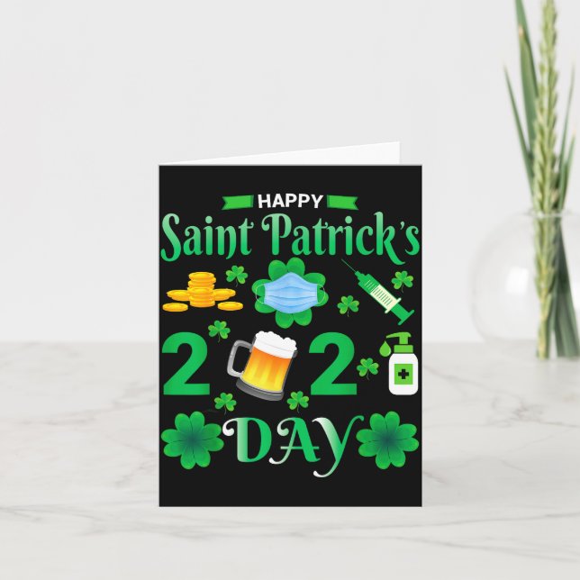 Carte Happy Saint Patrick's Day 2024 Irish Shamrock Face (Devant)