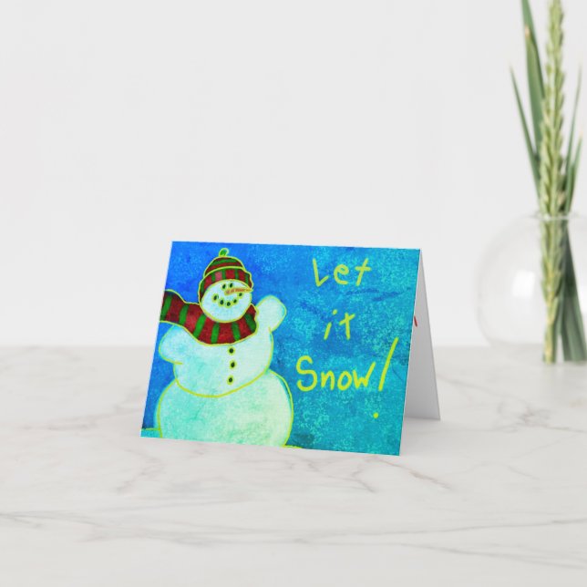 Carte Happy Snowman Abstrait Art (Devant)