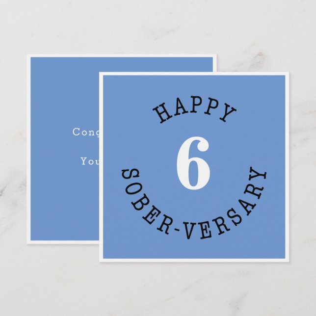 Carte Happy Sober-versary (Devant / Derrière)