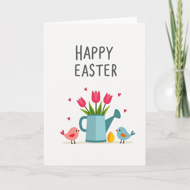 Carte Happy Spring Flowers Bird Egg Card (Devant)