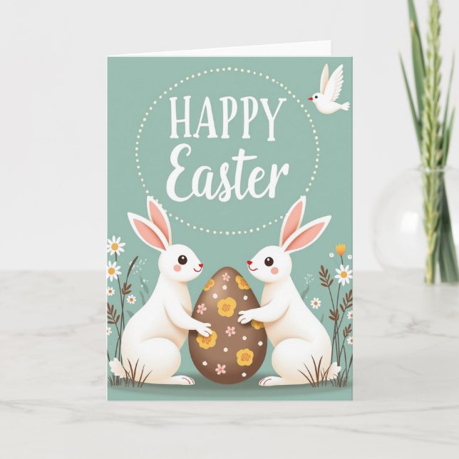 Carte Happy Springtime Rabbits Card (Devant)