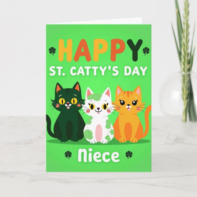 Carte Happy St Cattys Day Niece Card (Devant)