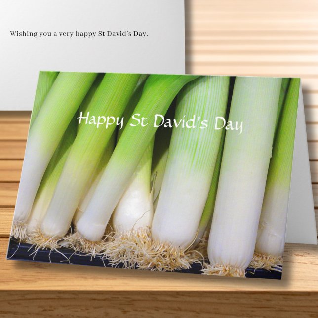 Carte Happy St David's Day Welsh Leeks Personalized (All text is editable and can be amended as required)