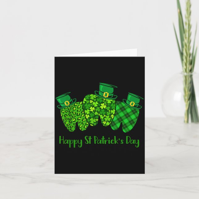 Carte Happy St Patrick's Day Dental Istant Tooth Irish G (Devant)