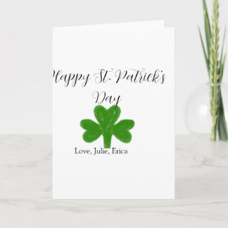 Carte Happy St. Patrick's day green shamrock name 
