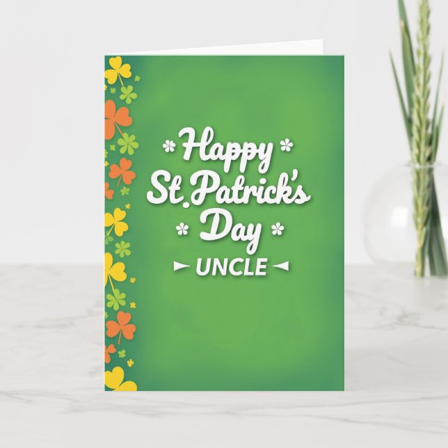 Carte Happy St Patricks Day Uncle Card (Devant)