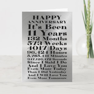 Carte Happy Steel 11e anniversaire de Mariage