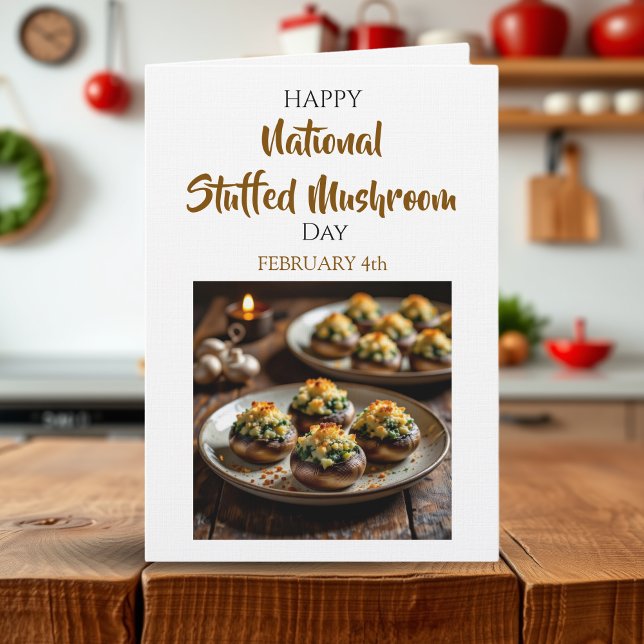 Carte Happy Stuffed Mushroom Day  | February 4th (Créateur téléchargé)