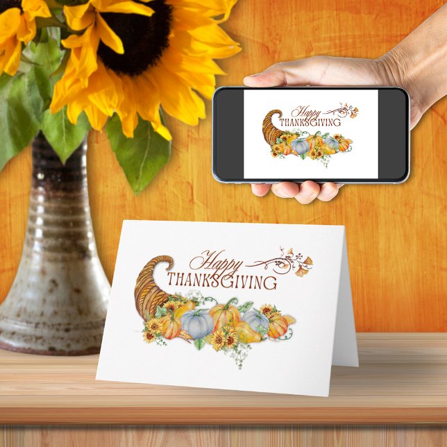 Carte Happy Thanksgiving Cornucopia  (Créateur téléchargé)