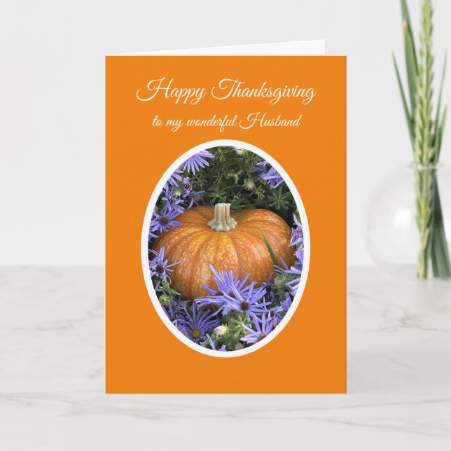 Carte Happy Thanksgiving to my Husband Pumpkin (Devant)