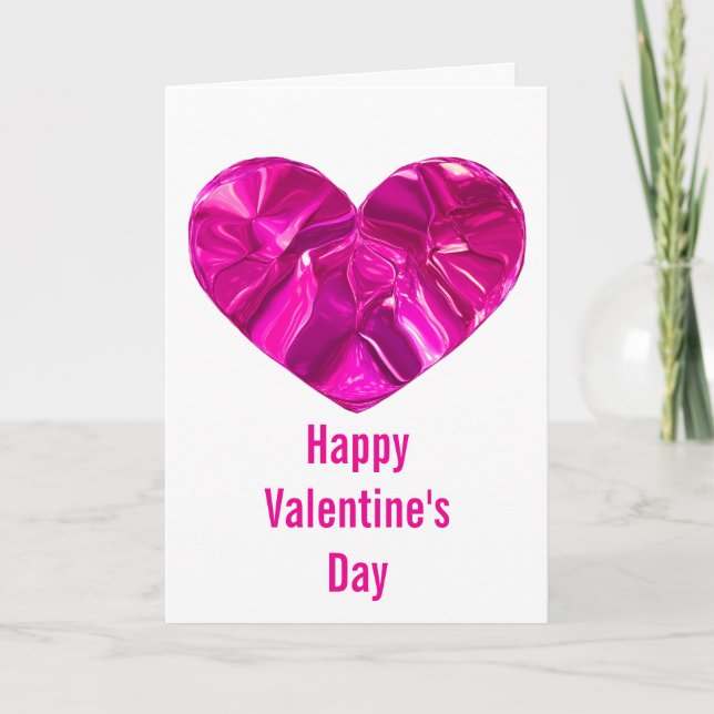 Carte Happy Valentine’s Day Card Cute Pink Heart  (Devant)