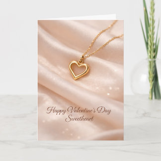 Carte Happy Valentine’s Day Sweetheart Gold Heart