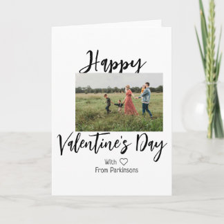 Carte Happy Valentine's day add family name photo simple