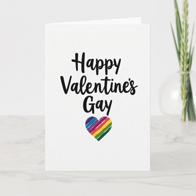 Carte Happy Valentines Gay Pride Card (Devant)
