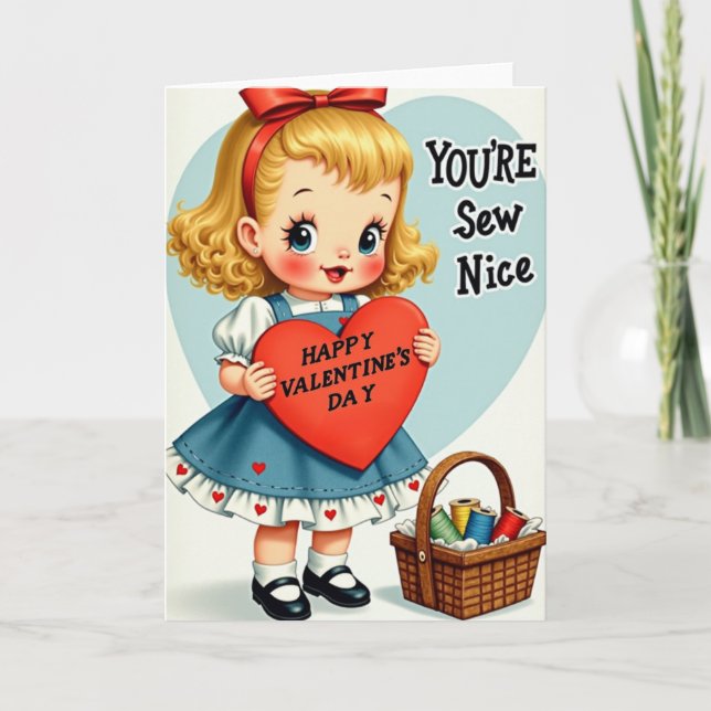 Carte Happy Valentines Sew Nice Card (Devant)