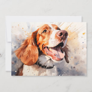 Carte Happy Watercolor Dog Art Imprimer