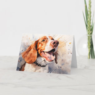 Carte Happy Watercolor Dog Art Imprimer