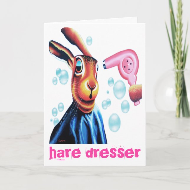 Carte Hare at the hare dressers. (Devant)