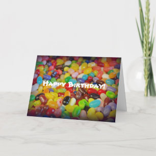 Carte Haricots de gelée colorés Anniversaire