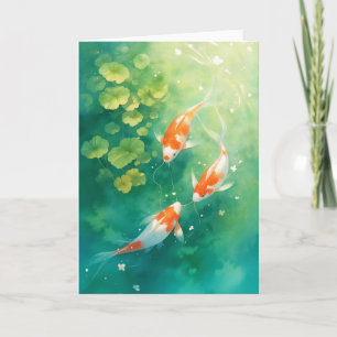 Carte Harmonie du poisson de Koi dans l'étang