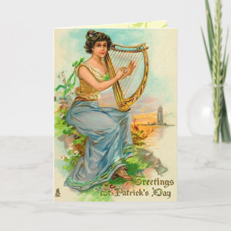 Carte Harpe irlandaise vintage