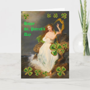 Carte Harpe Vintage de jour St. Patrick d'Erin