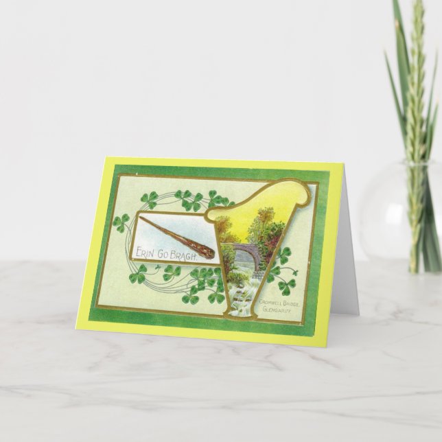 Carte Harpe vintage de la Saint Patrick (Devant)