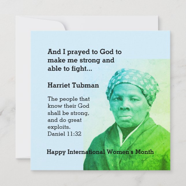 Carte HARRIET TUBMAN Écriture personnalisée Citation mot (Devant)